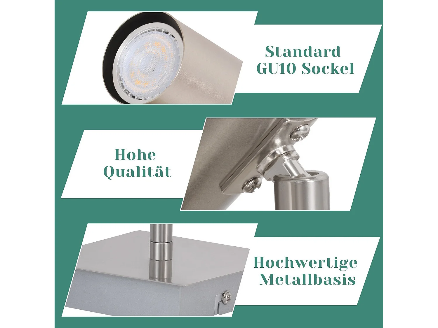 NETTLIFE Spot de plafond 1 flamme lampe de couloir GU10 - LED Spot de plafond nickel 330° Sans ampoules