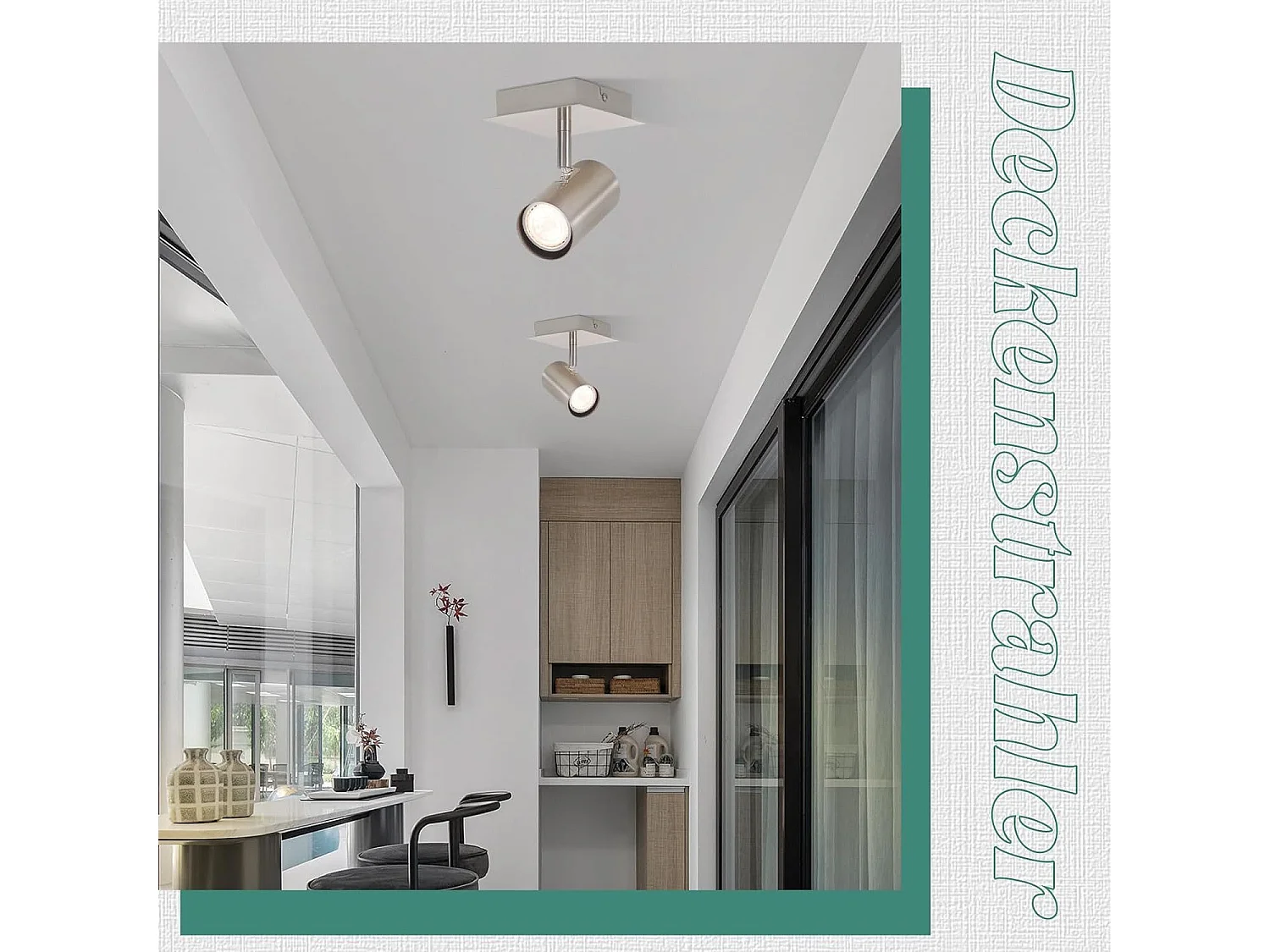 NETTLIFE Spot de plafond 1 flamme lampe de couloir GU10 - LED Spot de plafond nickel 330° Sans ampoules