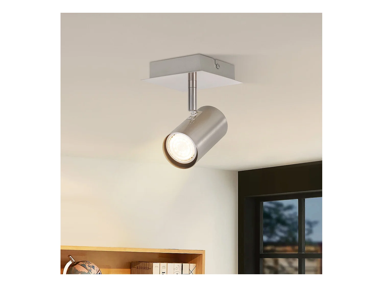 NETTLIFE Spot de plafond 1 flamme lampe de couloir GU10 - LED Spot de plafond nickel 330° Sans ampoules