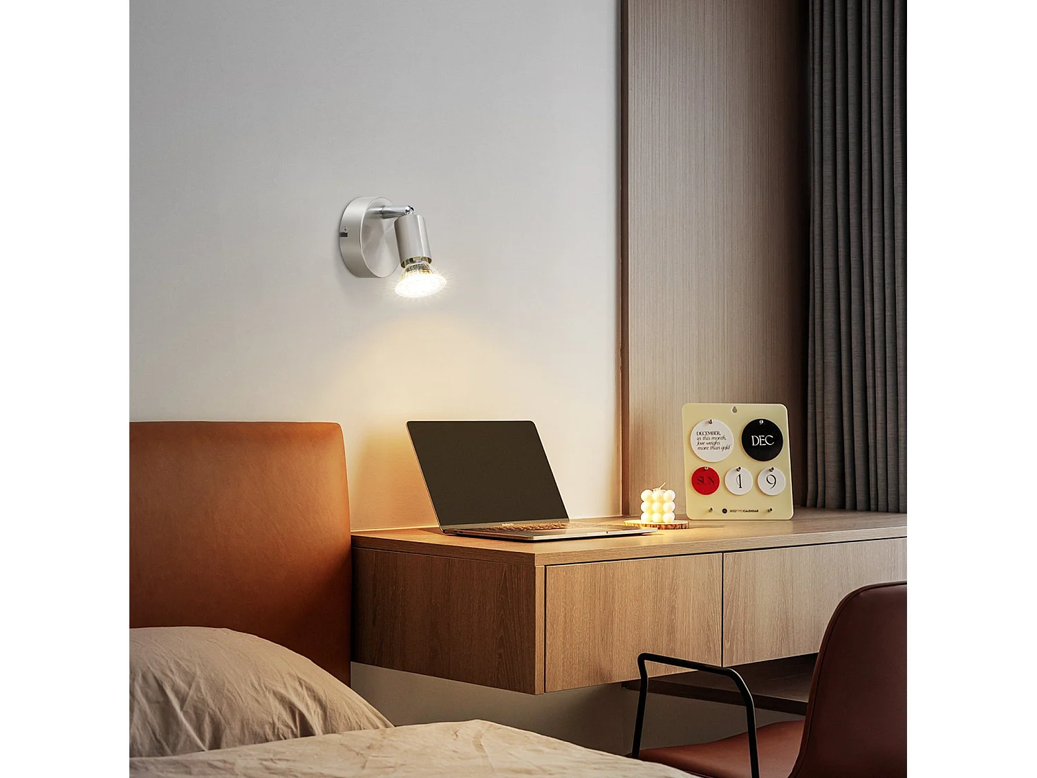NETTLIFE Spot de Plafond LED Mur Moderne GU10 Pivotant à 330°en Acier Inoxydable pour Salon Chambre (sans Ampoule)