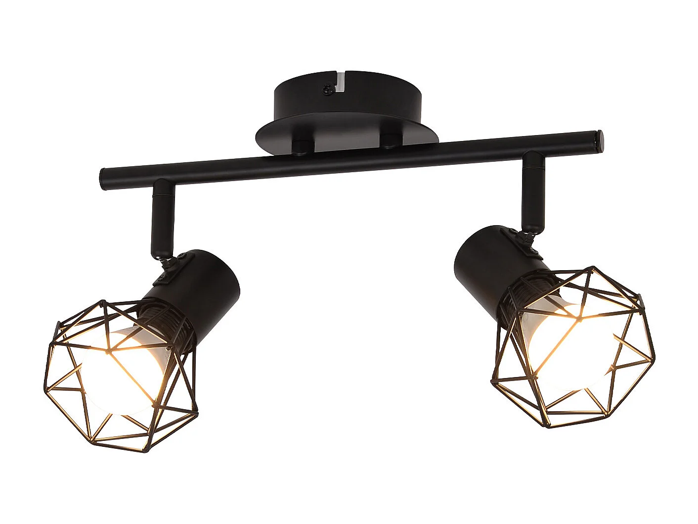 NETTLIFE 2 Spots de Plafond Flamme Vintage Noir E14 Réglables à 350° Industriels Rétro pour Couloir Salon Chambre Cuisine Salle à Manger