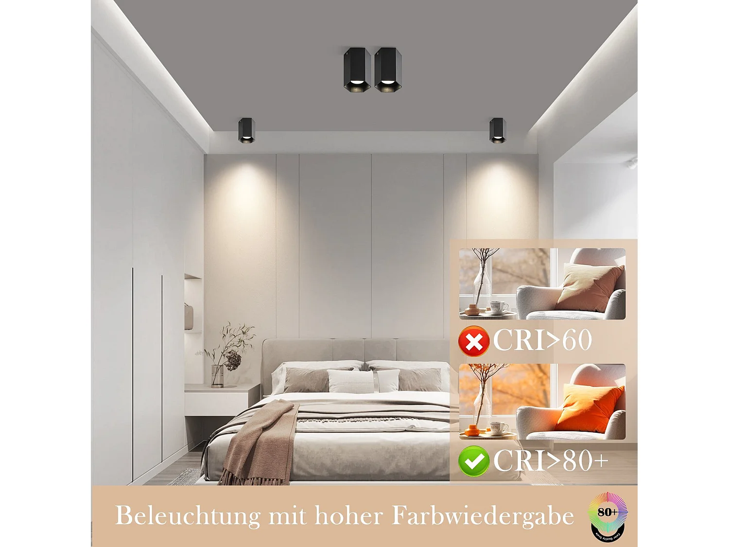 NETTLIFE Opbouwspot 1-Lichts Zwart zeshoekig GU10 Fitting Plafondspot Metaal Moderne Plafondlamp voor Woonkamer | Slaafkamer | Gang Zonder Lichtborn