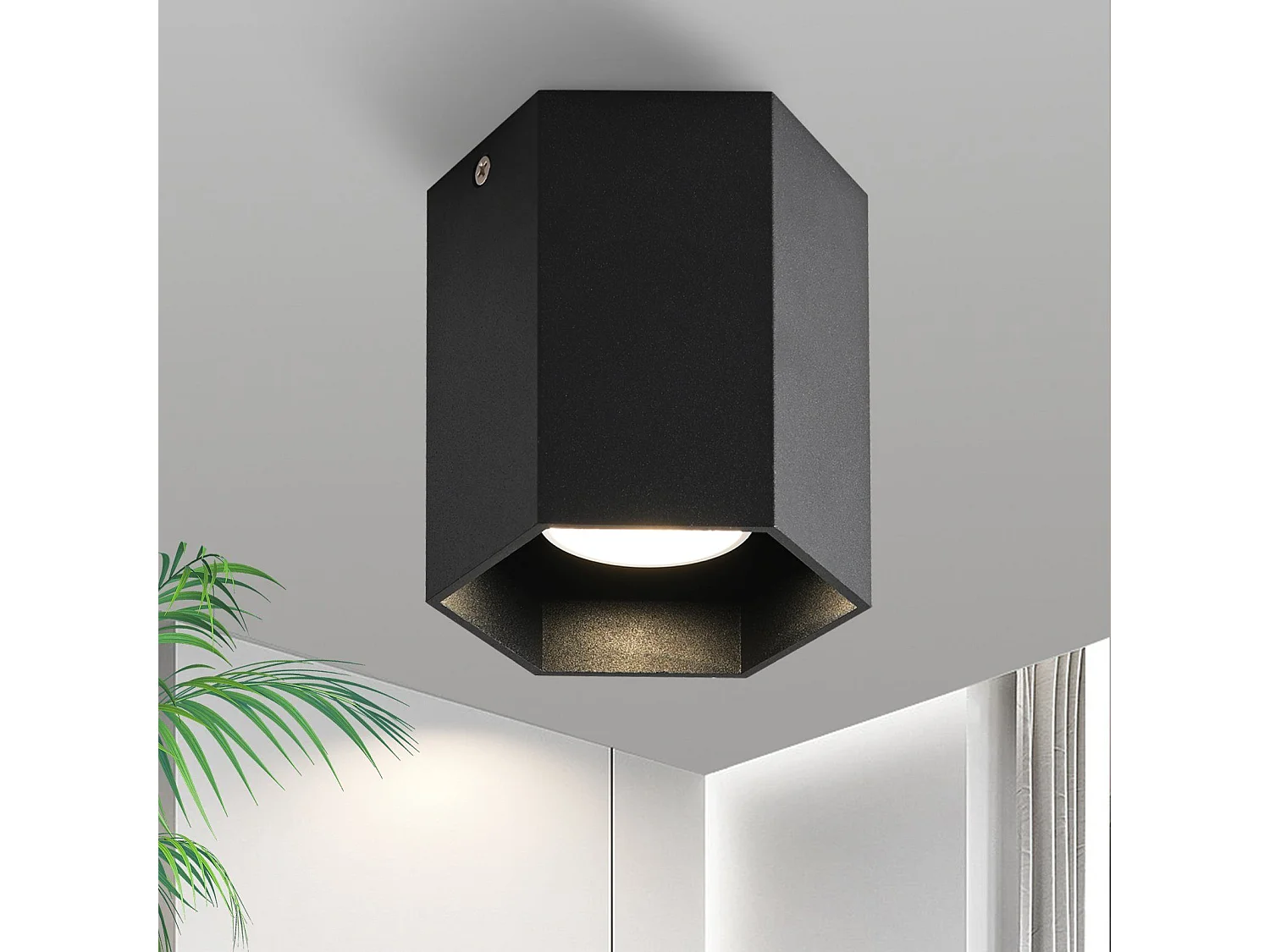 NETTLIFE GU10 Spots Schwarze Deckenleuchte Sechseck Design Strahler Max.40W für Wohnzimmer Flur - Ohne Leuchtmittel