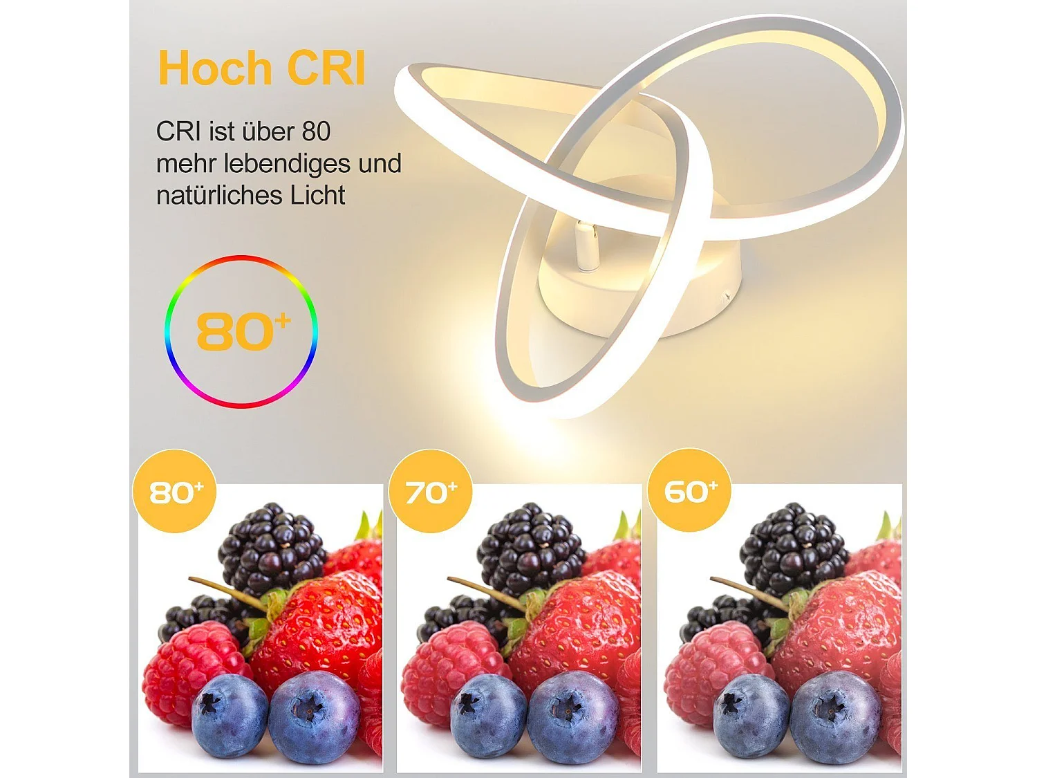 NETTLIFE Plafonnier LED Blanche Moderne 3000K Blanc Chaud Couloir 17W Petite Lampe de Chambre Design Géométrie pour Salon Cuisine