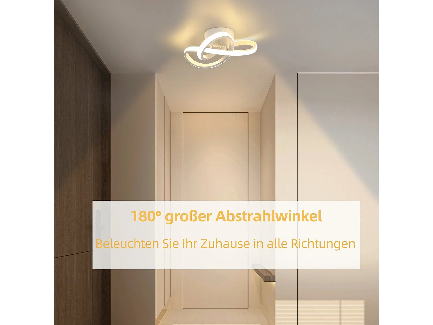 NETTLIFE Plafonnier LED Blanche Moderne 3000K Blanc Chaud Couloir 17W Petite Lampe de Chambre Design Géométrie pour Salon Cuisine