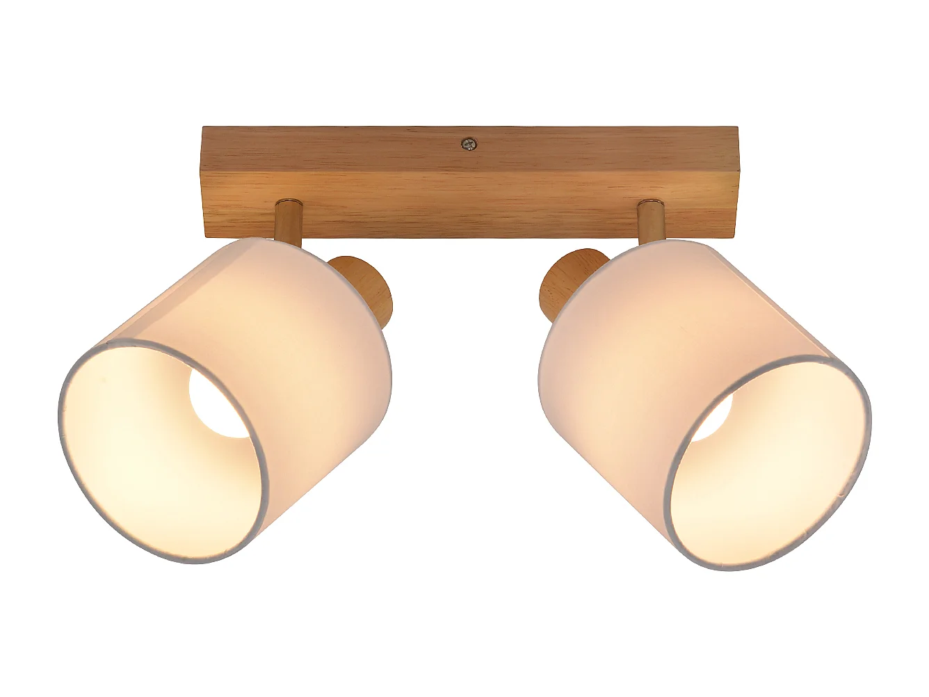 NETTLIFE 2 Spots de plafond plafonnier couloir mural en bois vintage orientable à 350°E14 MAX.25W lampe pour salon chambre cuisine (sans ampoule)