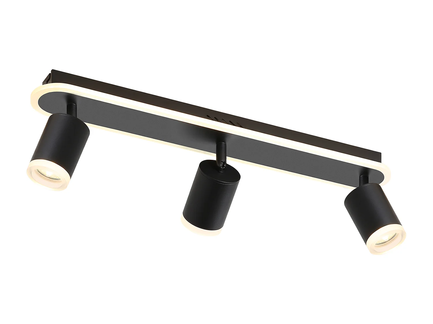 NETTLIFE 3 spots de plafond LED noir GU10 en métal, orientables à 330° pour chambre couloir salle à manger cuisine salon lumière blanc chaud