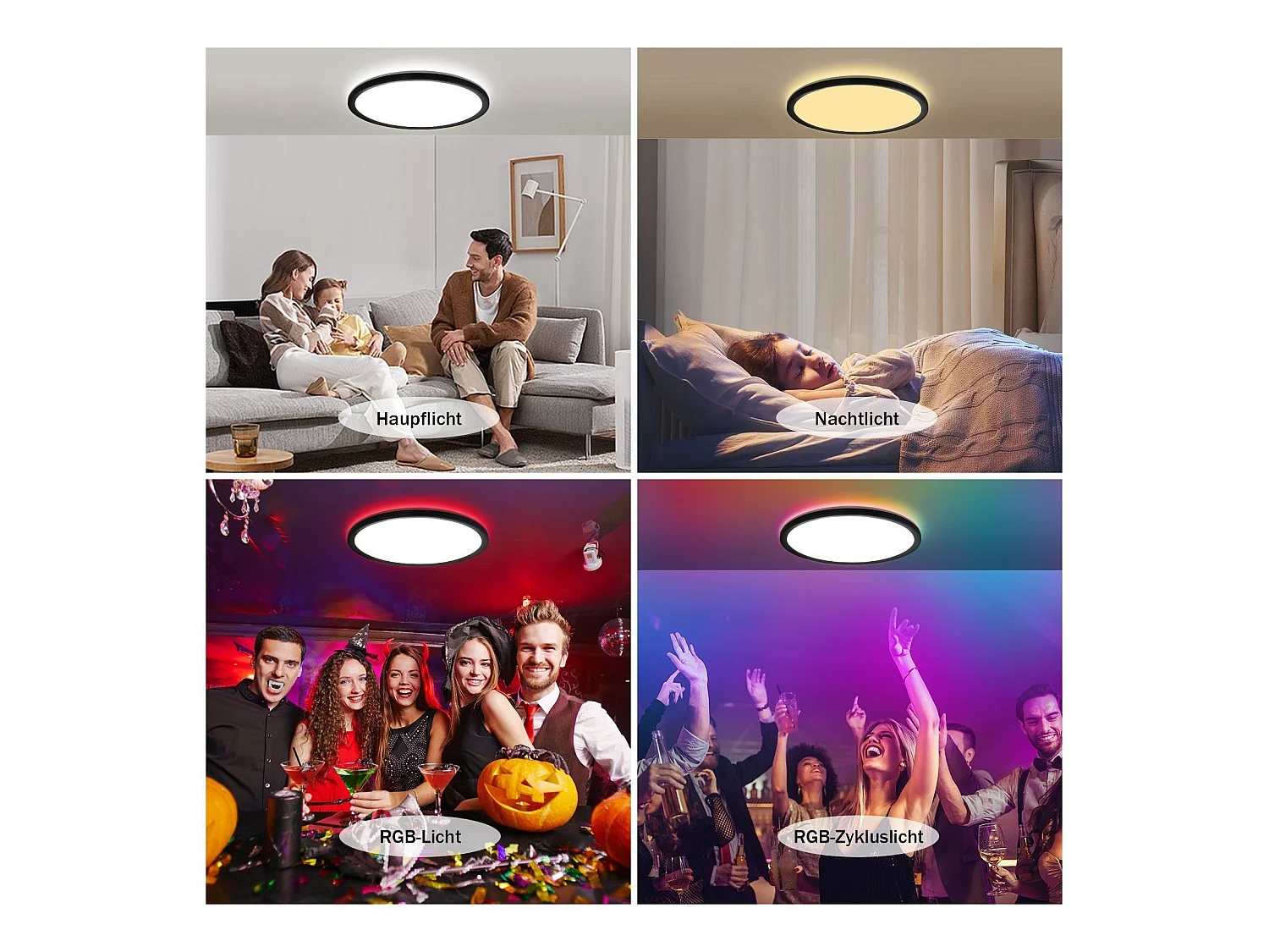 NETTLIFE Plafonnier LED Blanc 30CM RGB avec Télécommande 28W Lampe de de Bain à Changement de Ronde pour Chambre Salle de Bain Cuisine