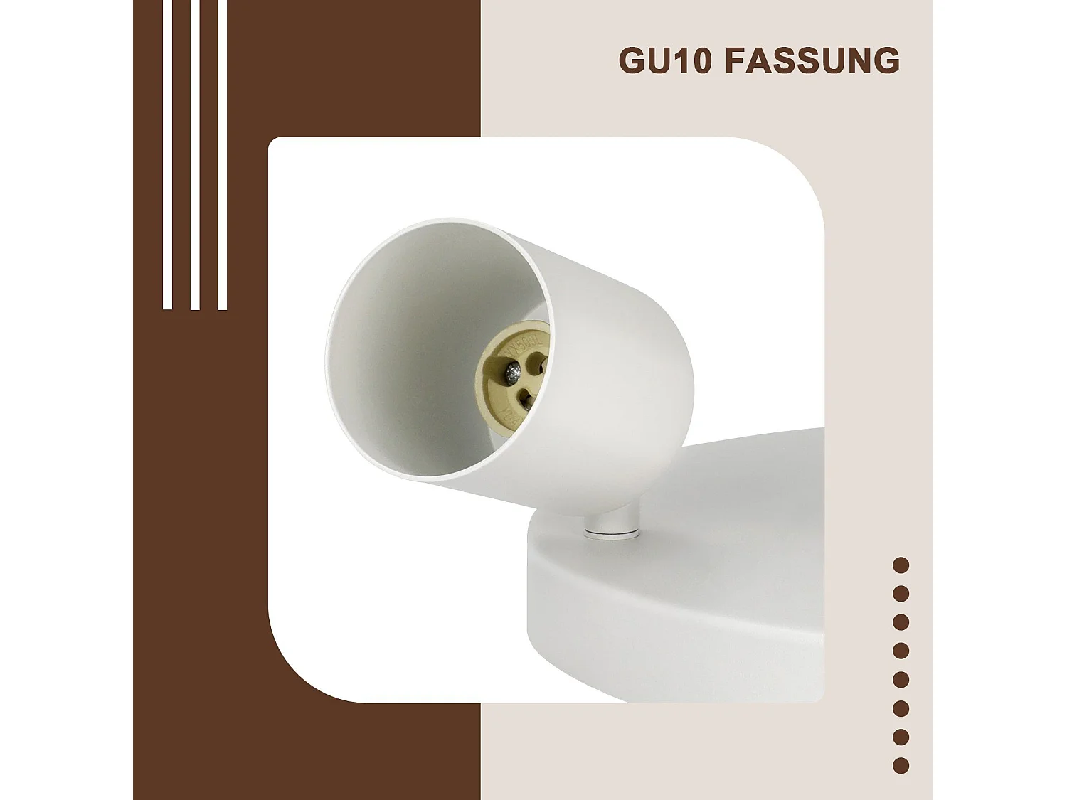 NETTLIFE 3 Spots de plafond couloir salon blanc rond GU10 en métal orientables design pour chambre cuisine