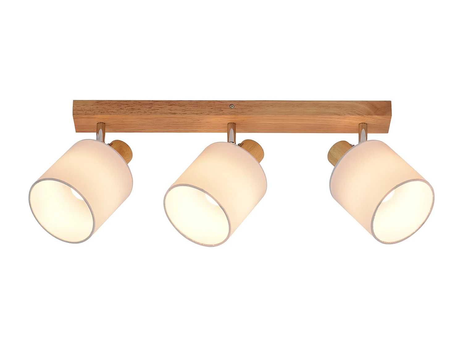 NETTLIFE 3 Reflektory Sufitowe Nowoczesny Korytarz Ścienny Drewniany Obrotowy 350° E14 MAX.25W Lampa do Salonu Sypialnia Kuchnia (Bez Żarówki)