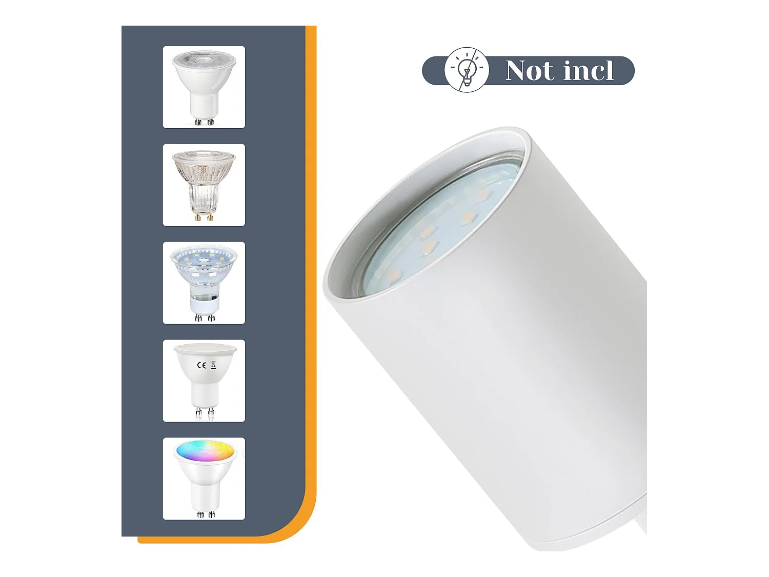 NETTLIFE Spot LED Blanc GU10 Pivotant 330°Orientable Lampe de Couloir Moderne Spot Mural Industriel pour Salon Chambre Cuisine