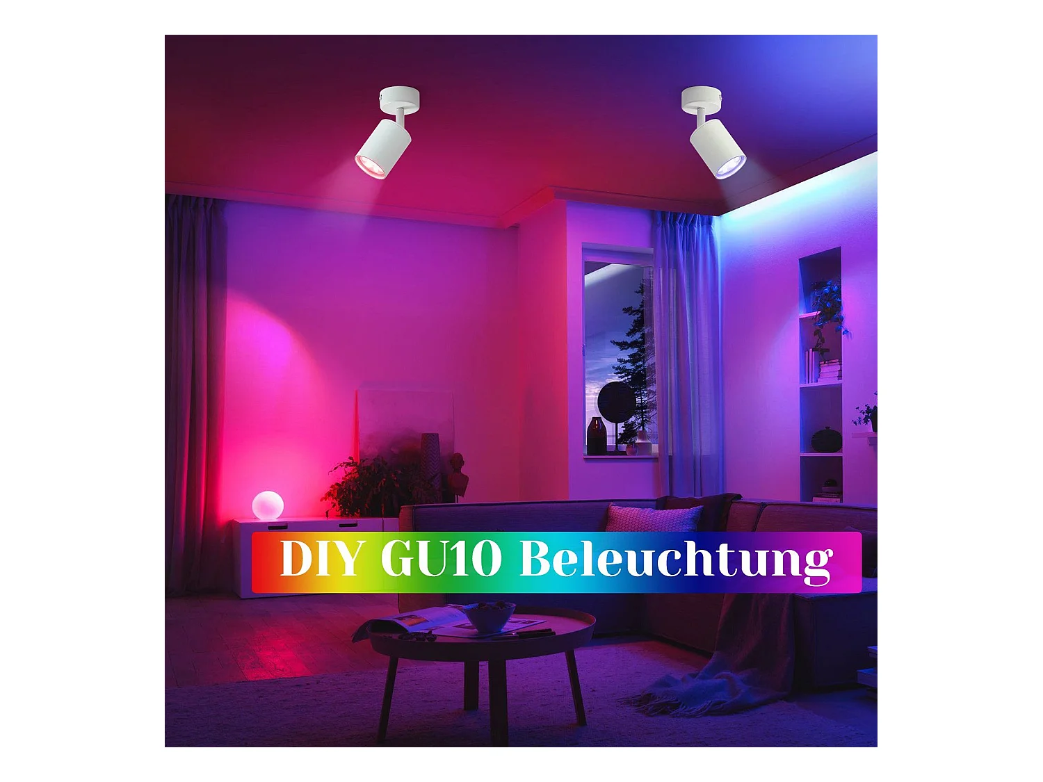 NETTLIFE Spot LED Blanc GU10 Pivotant 330°Orientable Lampe de Couloir Moderne Spot Mural Industriel pour Salon Chambre Cuisine