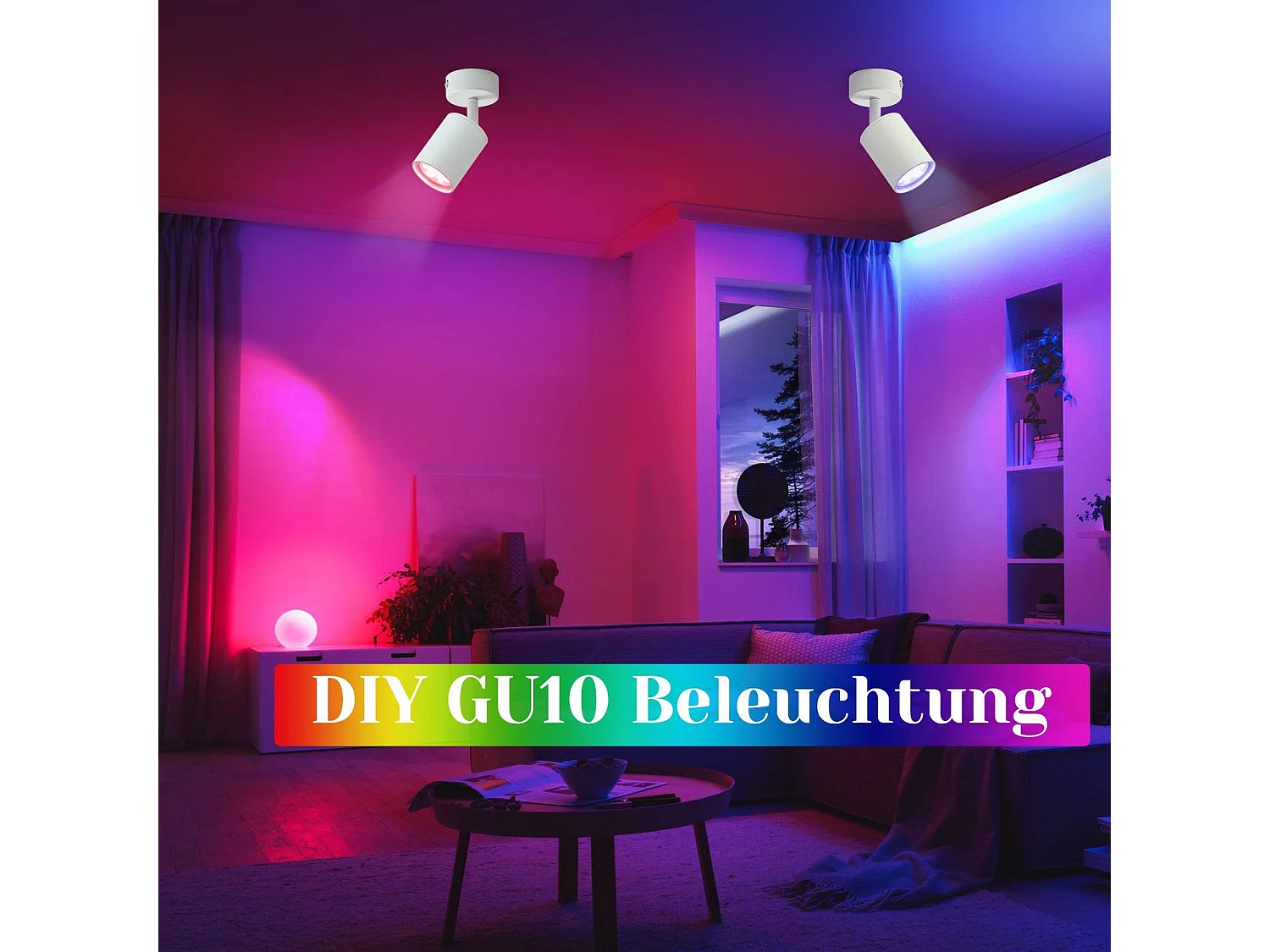 NETTLIFE Spot LED Blanc GU10 Pivotant 330°Orientable Lampe de Couloir Moderne Spot Mural Industriel pour Salon Chambre Cuisine