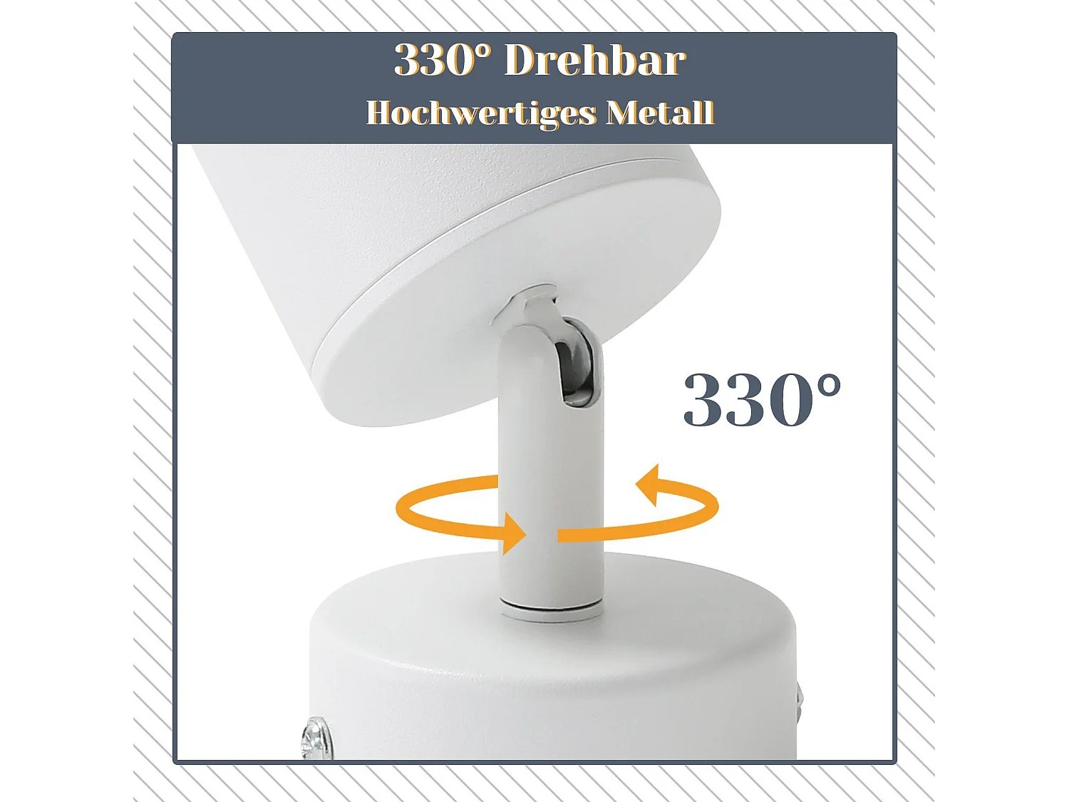 Nettlife Spot LED Blanc GU10 Pivotant 330°Orientable Lampe de Couloir Moderne Spot Mural Industriel pour Salon Chambre Cuisine – Source de lumière remplaçable