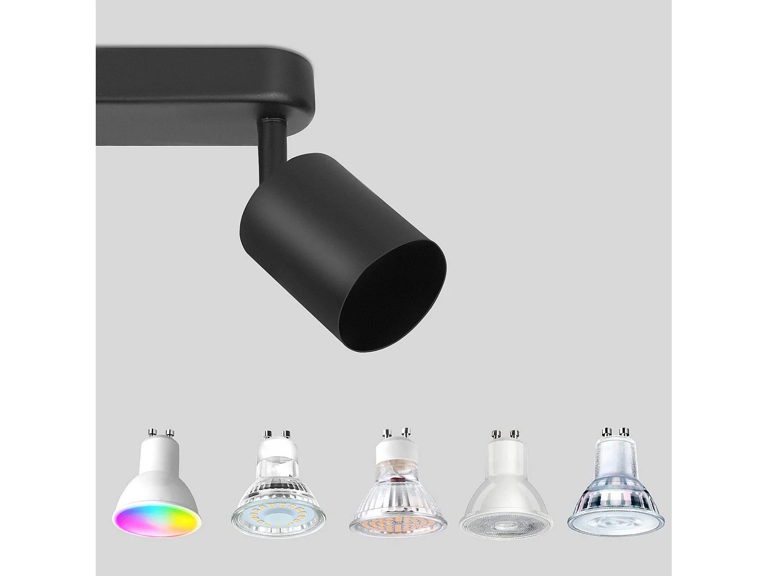 NETTLIFE Opbouwspot - plafondspot met 2 lichtpunten - spots - zwart Plafondlamp - L 26.5 cm - draaibar - kantelbaar - GU10 fitting - plafoniere - excl. GU10