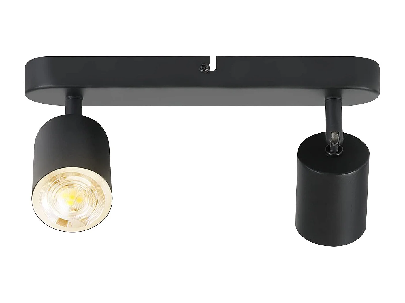 NETTLIFE Opbouwspot - plafondspot met 2 lichtpunten - spots - zwart Plafondlamp - L 26.5 cm - draaibar - kantelbaar - GU10 fitting - plafoniere - excl. GU10