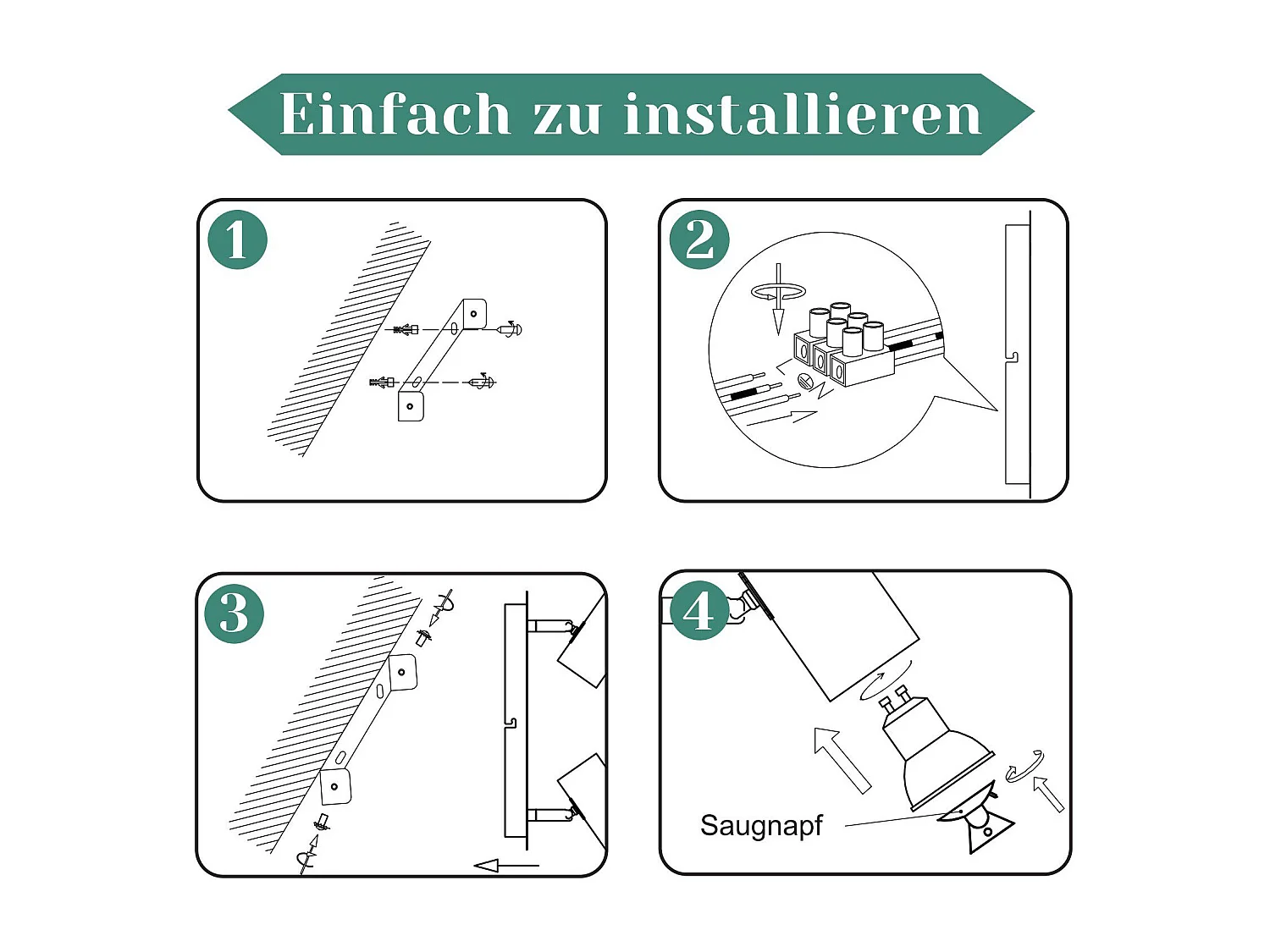 NETTLIFE 2 Spots de plafond GU10 orientables à 330°nickel pour couloir intérieur spot mural moderne pour cuisine chambre salon sans ampoule