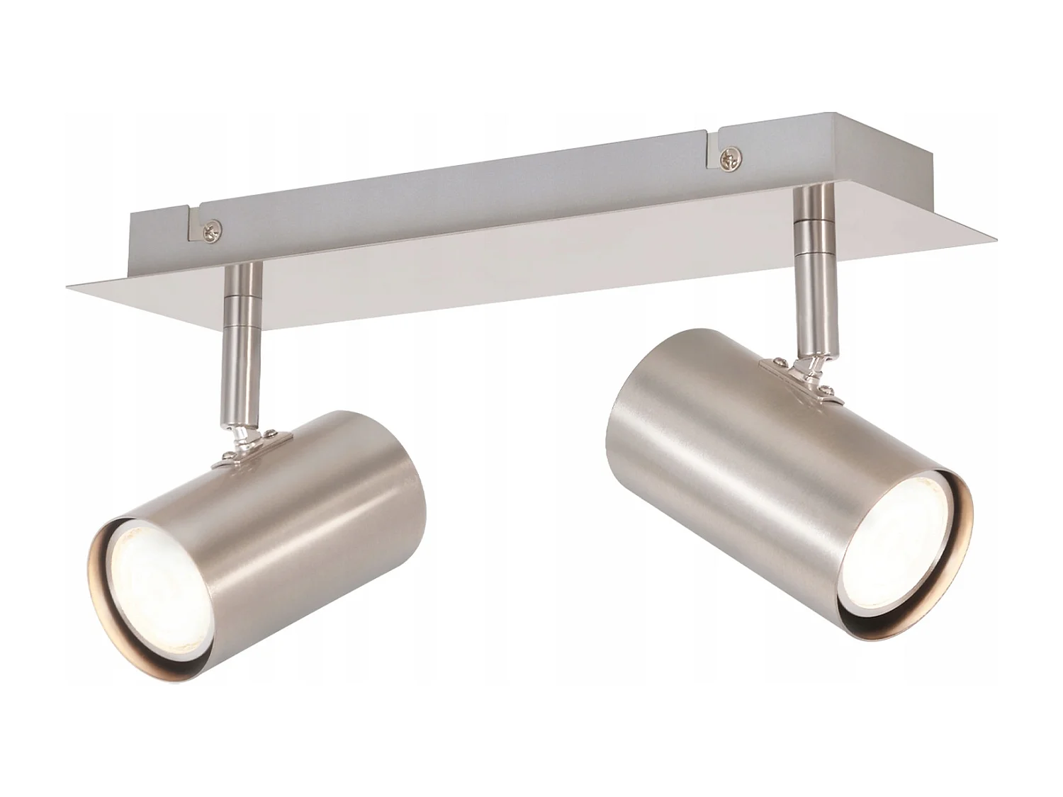 NETTLIFE 2 Spots de plafond GU10 orientables à 330°nickel pour couloir intérieur spot mural moderne pour cuisine chambre salon sans ampoule