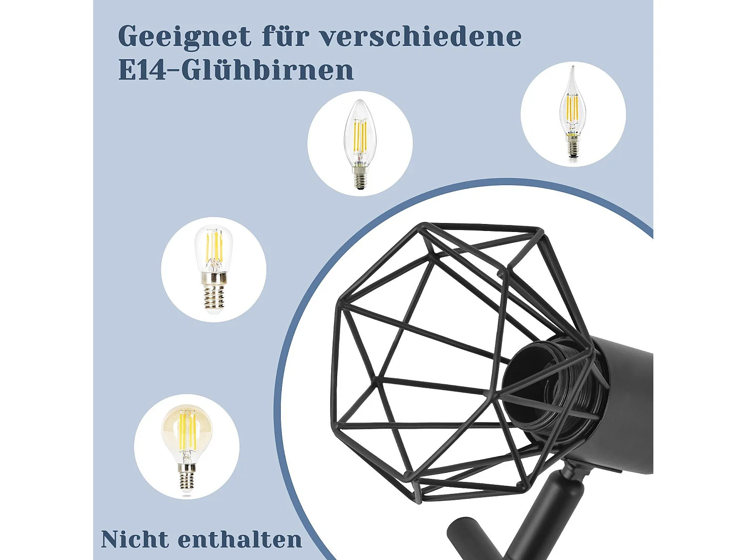 NETTLIFE 3 Zwarte Plafondspots E14 Retro Dimbaar 350° Industrieel Metaal voor Slaapkamer Woonkamer Kantoor Zonder Lampen