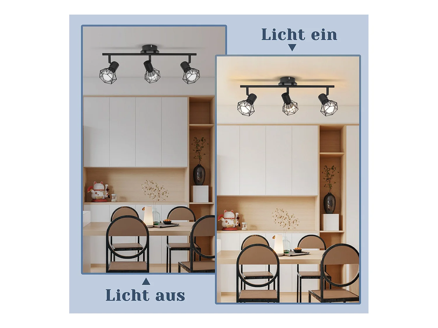 NETTLIFE 3 Spots de plafond noir E14 rétro orientables à 350° industriel en métal pour chambre salon bureau couloir cuisine Sans ampoules