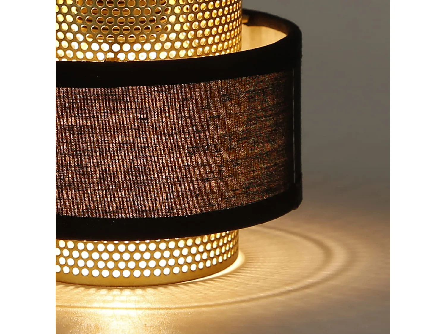 NETTLIFE Suspension Métal Doré Noir Diam.150 cm Max. 25 W E27 Table à Vintage Rétro avec 3 Ampoules Lampe