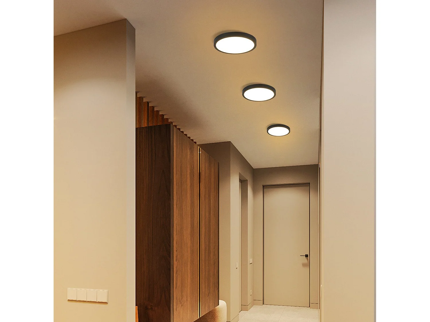 NETTLIFE LED plafondlamp platte lamp ronde zwarte lamp 15W badkamerlamp IP44 warm witte lamp diameter 18cm voor slaapkamer