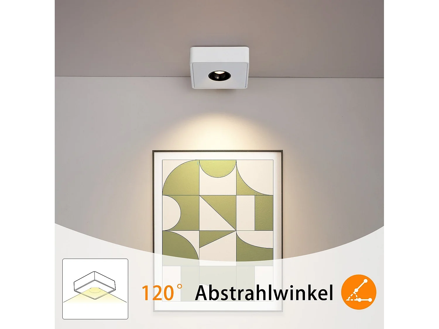 NETTLIFE Opbouwspot LED 1-Lichts vierkant wit 7W Moderne Plafondlamp 3000K Warm Wit Licht Metaal Plafondspot voor Keuken | Slaapkamer | Hal | WoonkamerL 13.2cm