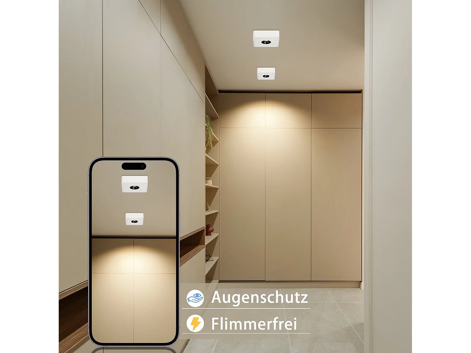 NETTLIFE Opbouwspot LED 1-Lichts vierkant wit 7W Moderne Plafondlamp 3000K Warm Wit Licht Metaal Plafondspot voor Keuken | Slaapkamer | Hal | WoonkamerL 13.2cm