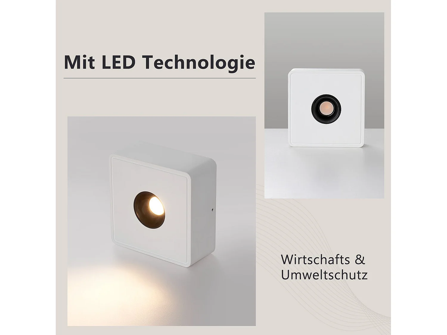 NETTLIFE Opbouwspot LED 1-Lichts vierkant wit 7W Moderne Plafondlamp 3000K Warm Wit Licht Metaal Plafondspot voor Keuken | Slaapkamer | Hal | WoonkamerL 13.2cm