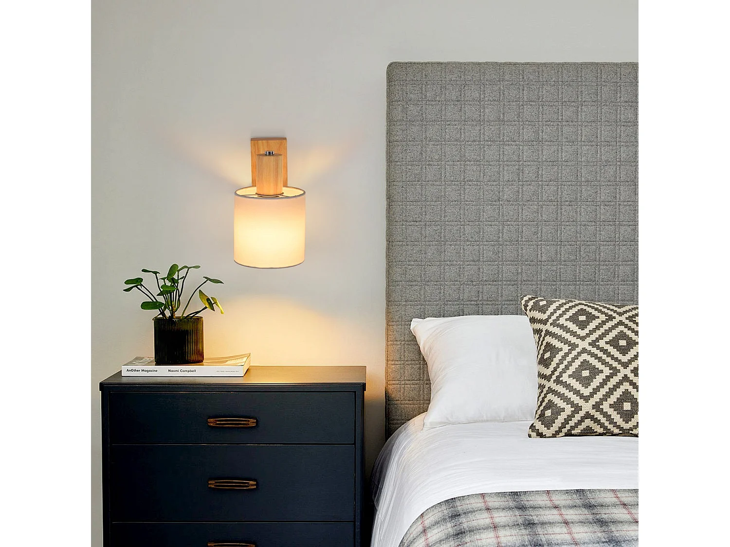 NETTLIFE Moderner Deckenstrahler aus Holz, Wand-/Korridor, 350° drehbar, E14 MAX.40W, für Wohnzimmer, Schlafzimmer, Küche (ohne Glühbirne)