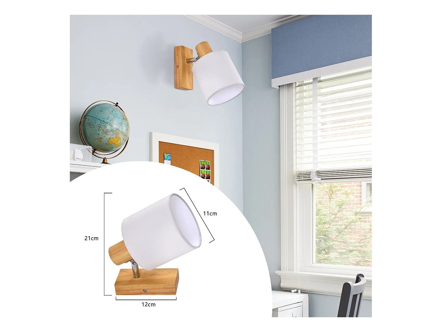 NETTLIFE Spot de Plafond Couloir Mural Moderne en Bois Pivotant à 350° E14 MAX.40W pour Salon Chambre Cuisine (sans Ampoule)
