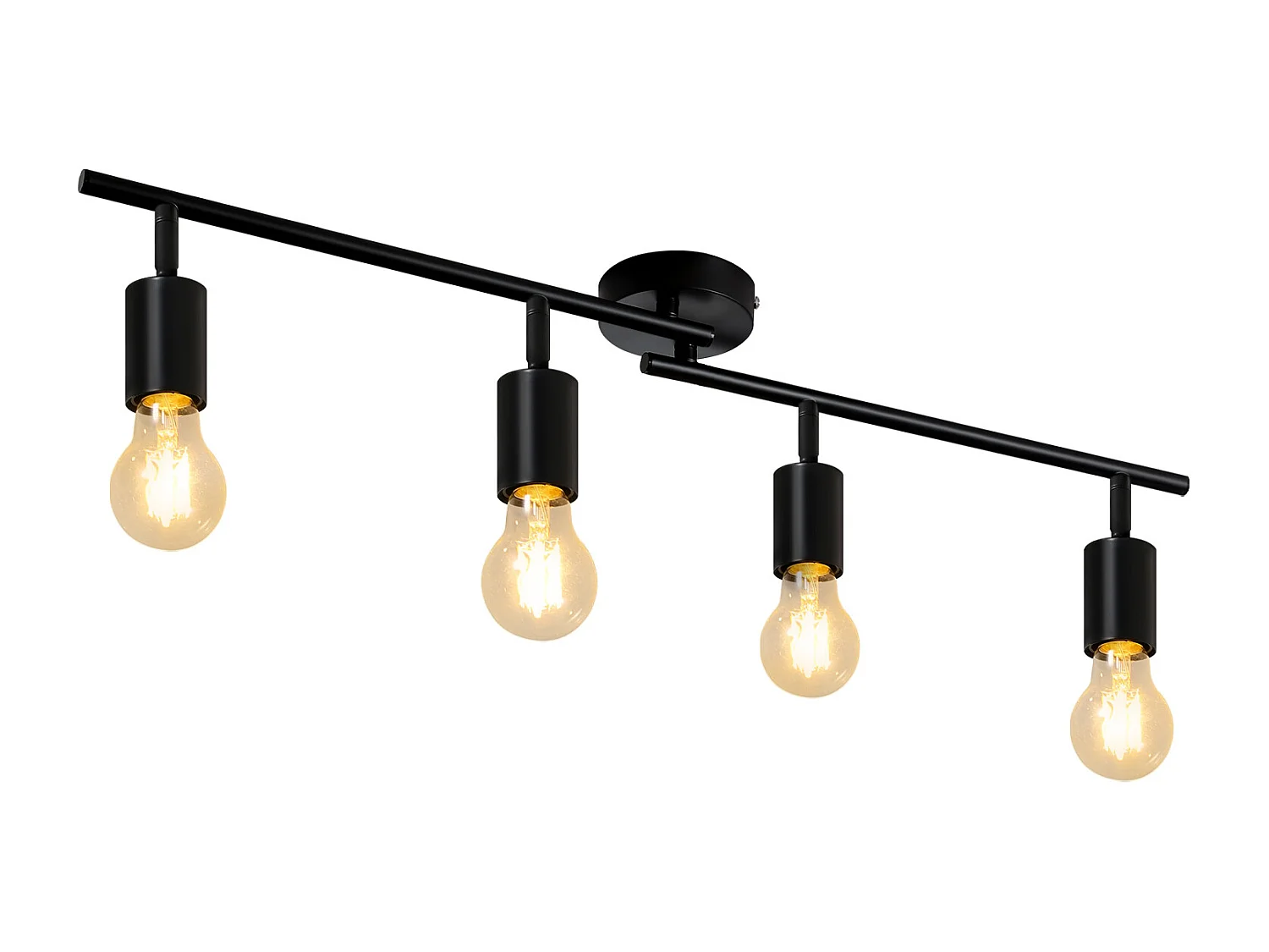 NETTLIFE Plafonnier Spot de Plafond Noir E27 Couloir Vintage Pivotant 350° Lampe de Cuisine Industrielle pour Cuisine Salon Chambre (sans Ampoule)