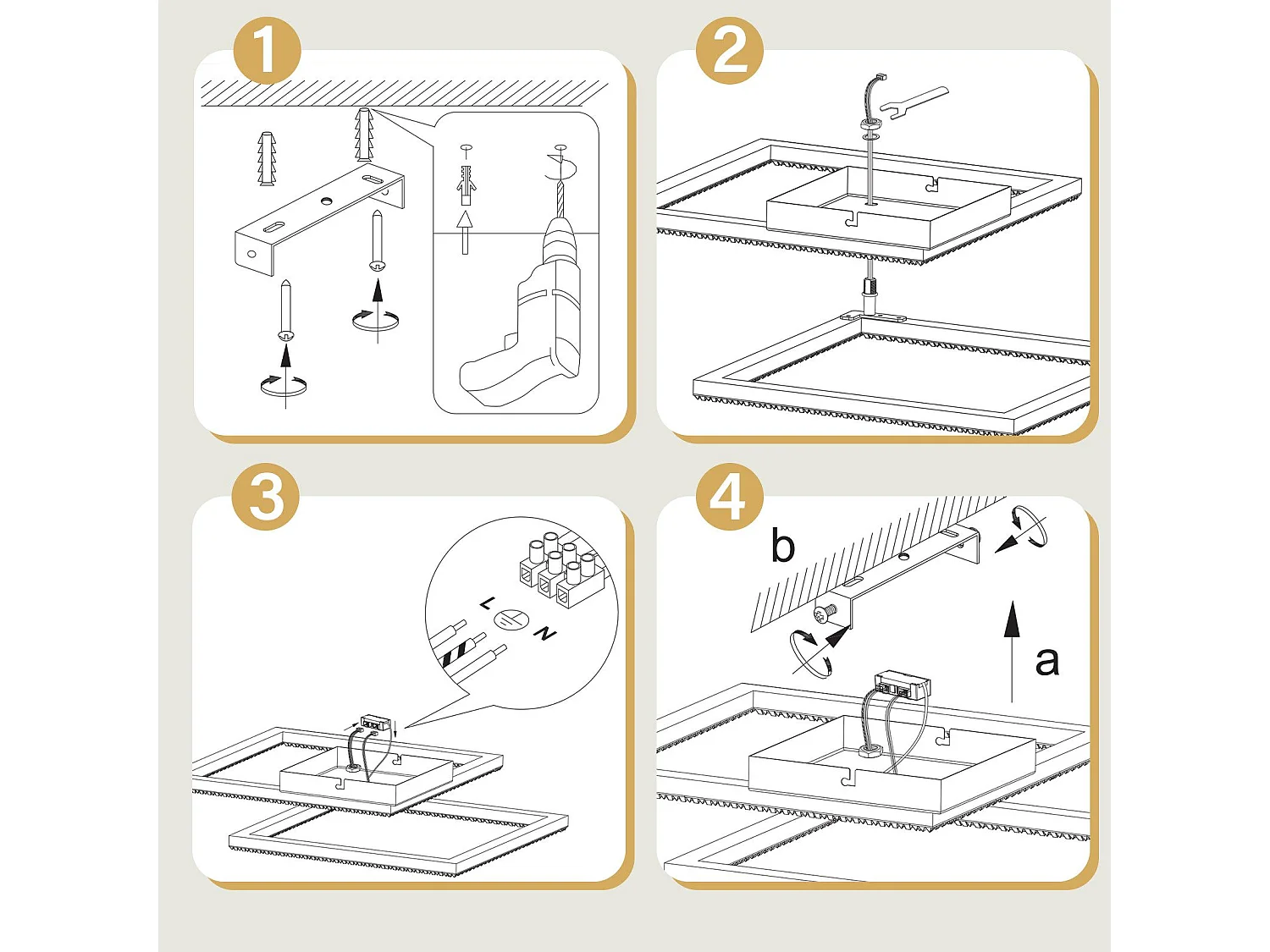 NETTLIFE Plafondlamp LED Kristallen lamp 2-Lichts vierkant 3000K Warm wit Licht Zwart Moderne Plafondverlichting Metaal en PC voor Woonkamer | Slaapkamer 24W