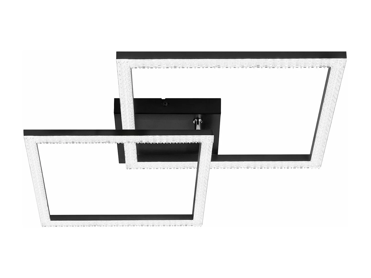 NETTLIFE Plafonnier LED salon noir 3000K blanc chaud moderne cristal chambre lampe 24W pour cuisine chambre couloir