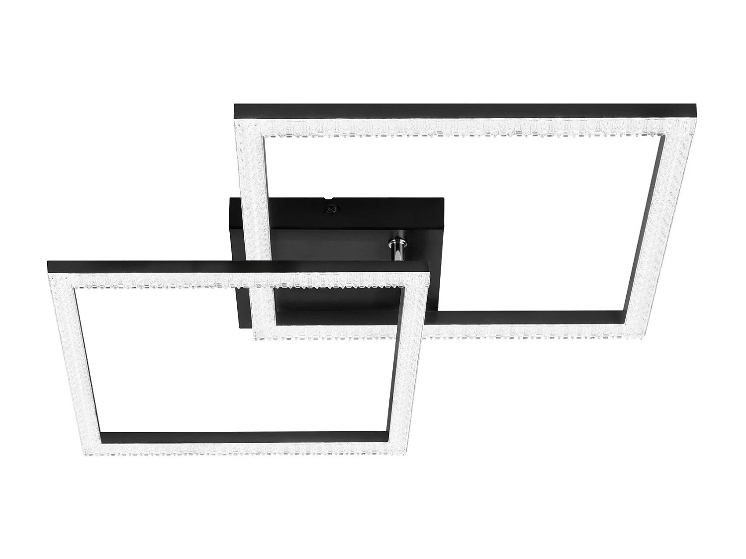 NETTLIFE Plafonnier LED salon noir 3000K blanc chaud moderne cristal chambre lampe 24W pour cuisine chambre couloir