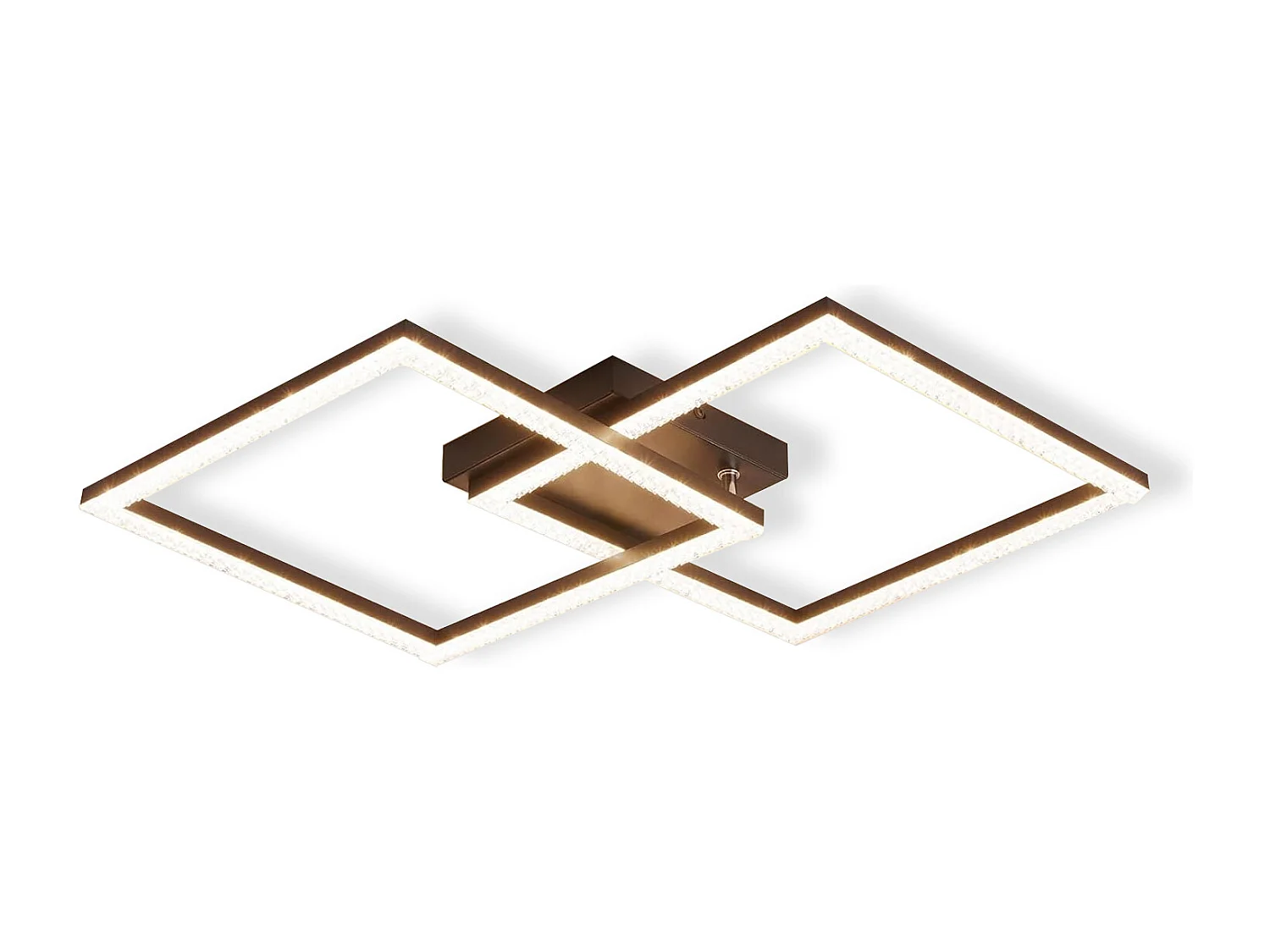 NETTLIFE Plafonnier LED salon noir 3000K blanc chaud moderne cristal chambre lampe 24W pour cuisine chambre couloir