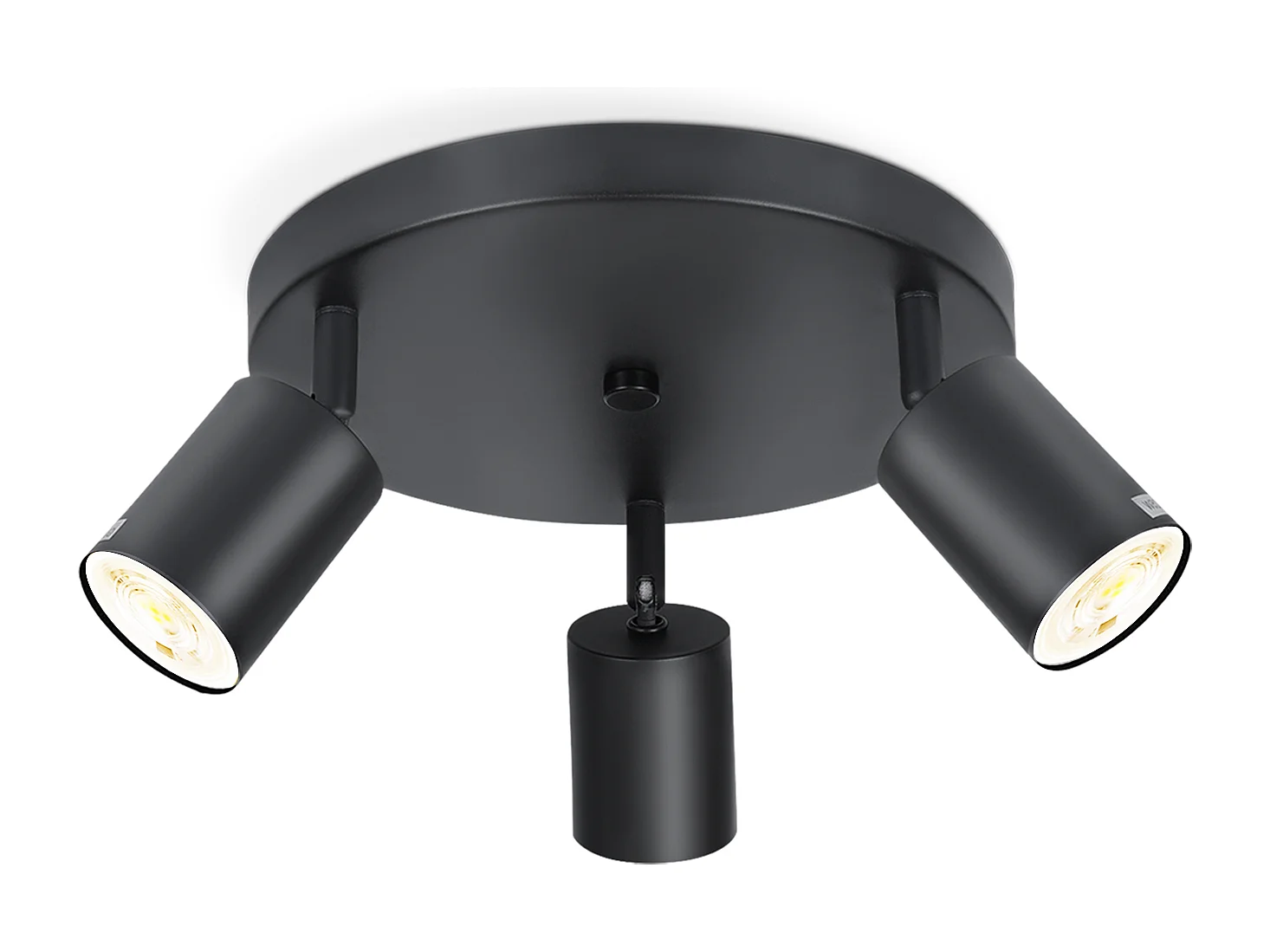 NETTLIFE 3 Spots E14 Pivotant 350° Max.25 W Plafonnier noir Plafonnier vintage en tissu moderne pour salon, chambre à coucher, cuisine, couloir