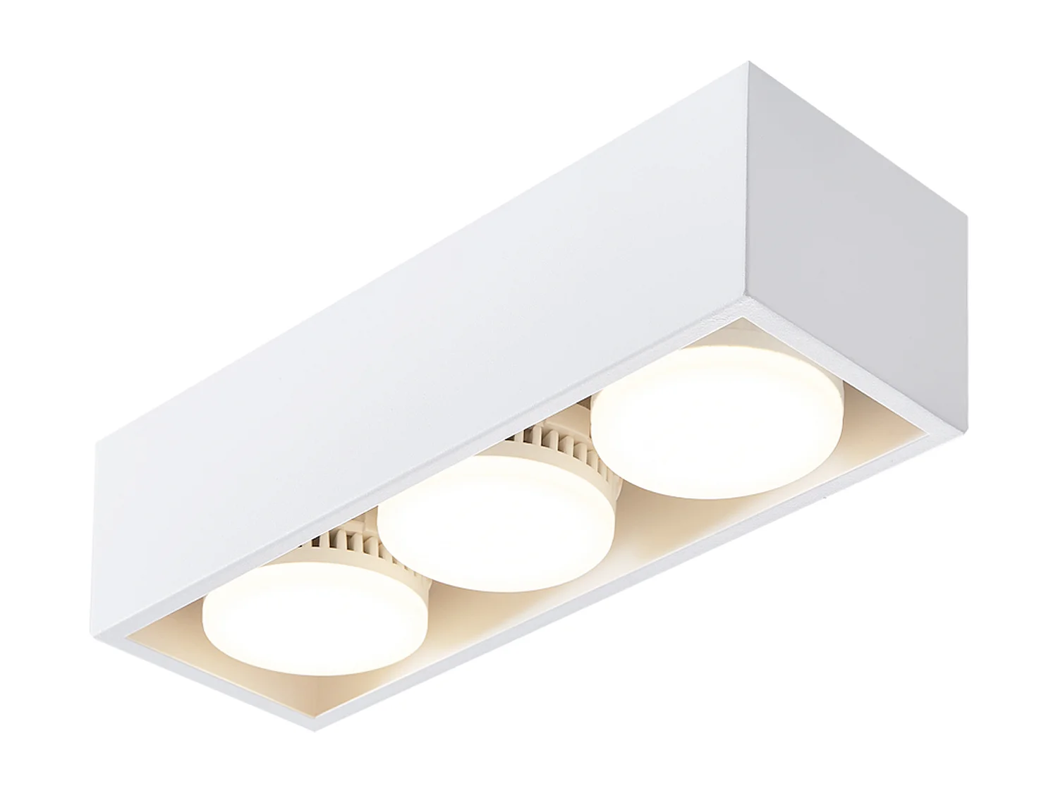 NETTLIFE 3 Spots plafonniers en saillie LED blanc chaud orientables carrés 3x5W GX53 pour cuisine salon salle à manger chambre couloir