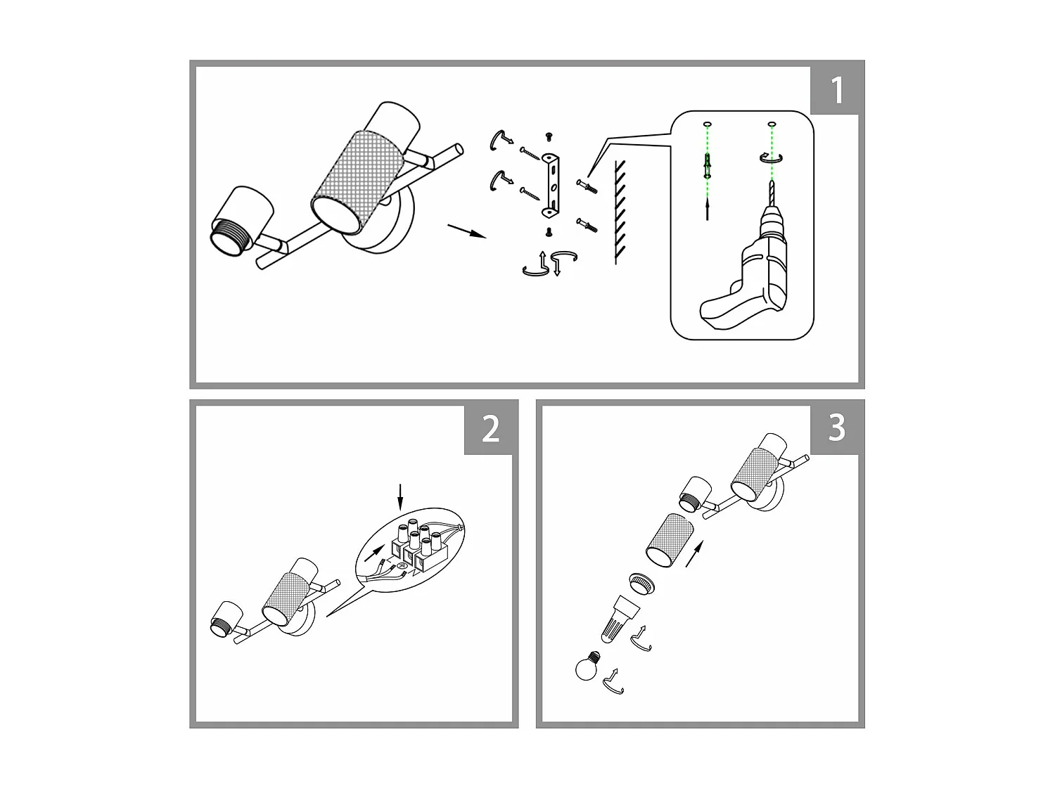 NETTLIFE Deckenleuchte 2 Strahler Schwarz Industrie Metall Schwenkbar 330° E27 LED für Flur Korridor Wohnzimmer Schlafzimmer