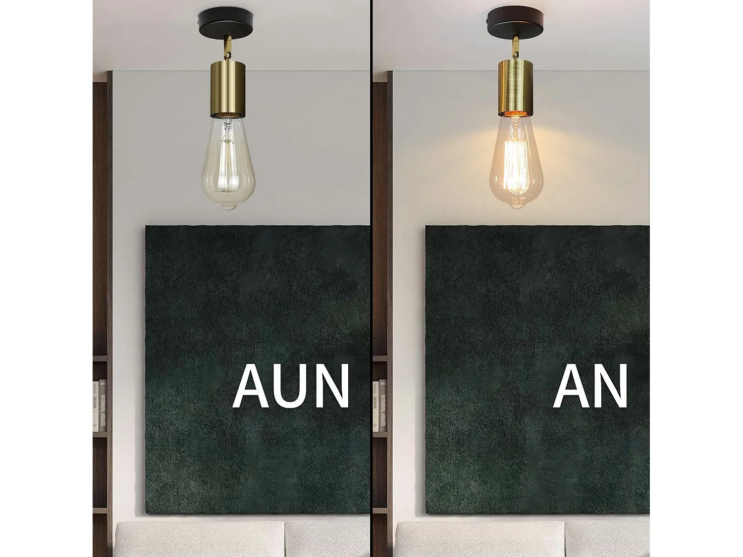 NETTLIFE Opbouwspot 1-lichts zwart goud E27 Fitting draaibar Plafondspot Vintage Keukenlamp Max. 40W Metaal voor Slaapkamer | Hal | Woonkamer Zonder Lichtborn L 9cm