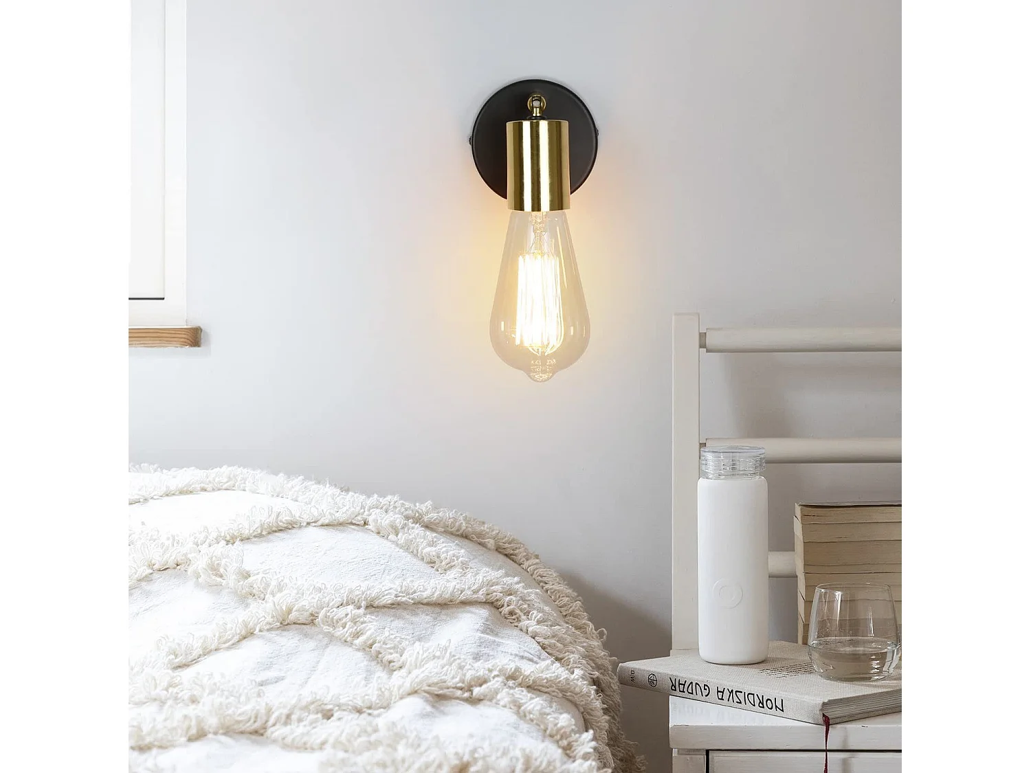 NETTLIFE Opbouwspot 1-lichts zwart goud E27 Fitting draaibar Plafondspot Vintage Keukenlamp Max. 40W Metaal voor Slaapkamer | Hal | Woonkamer Zonder Lichtborn L 9cm