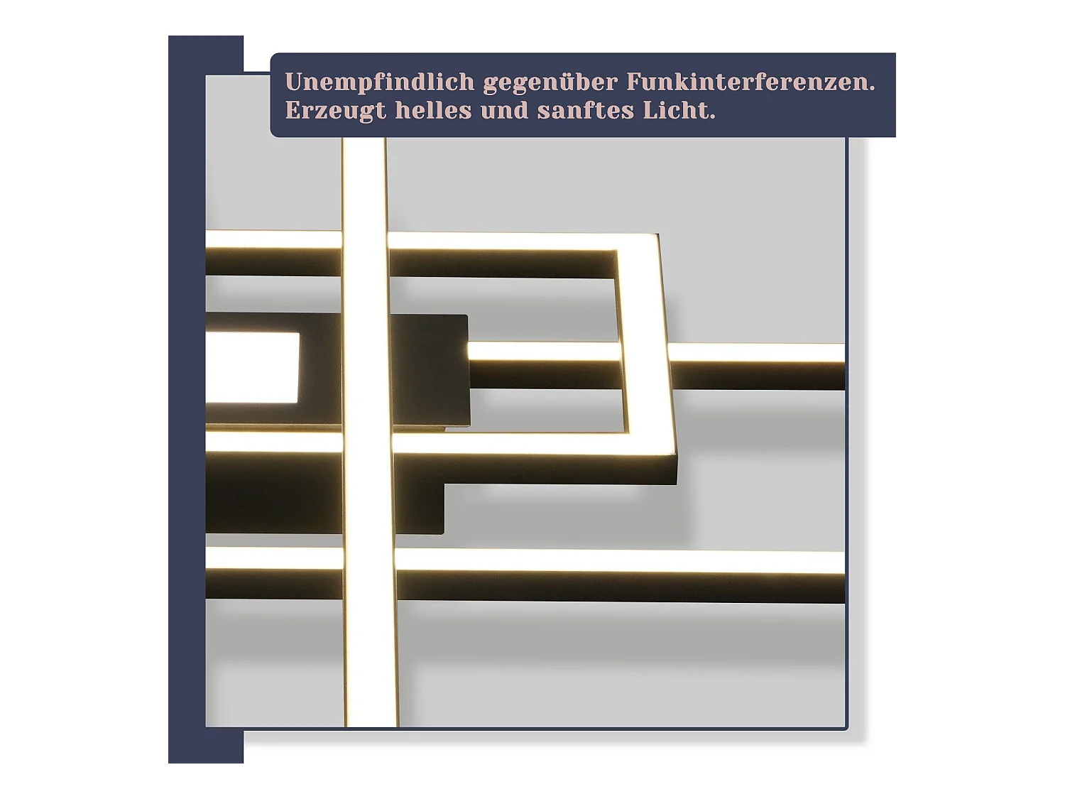 NETTLIFE Plafonnier LED Lampe de Salon Noir Lampe Moderne Dimmable avec Télécommande 50 W Chambre Grande pour Cuisine Couloir Salle à Manger