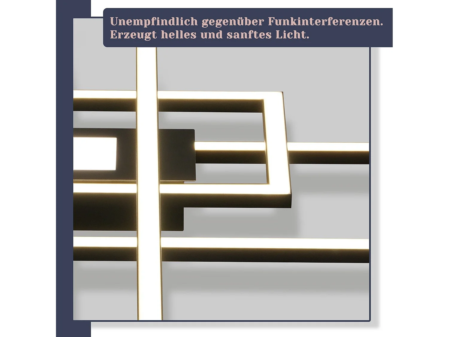 NETTLIFE Plafonnier LED Lampe de Salon Noir Lampe Moderne Dimmable avec Télécommande 50 W Chambre Grande pour Cuisine Couloir Salle à Manger