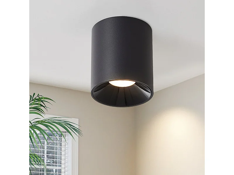 NETTLIFE Opbouwspot LED 1-Lichts cilinder zwart 7W Moderne Plafondlamp 3000K Warm Wit Licht Metaal Plafondspot voor Keuken | Slaapkamer | Hal | WoonkamerL 5.5cm