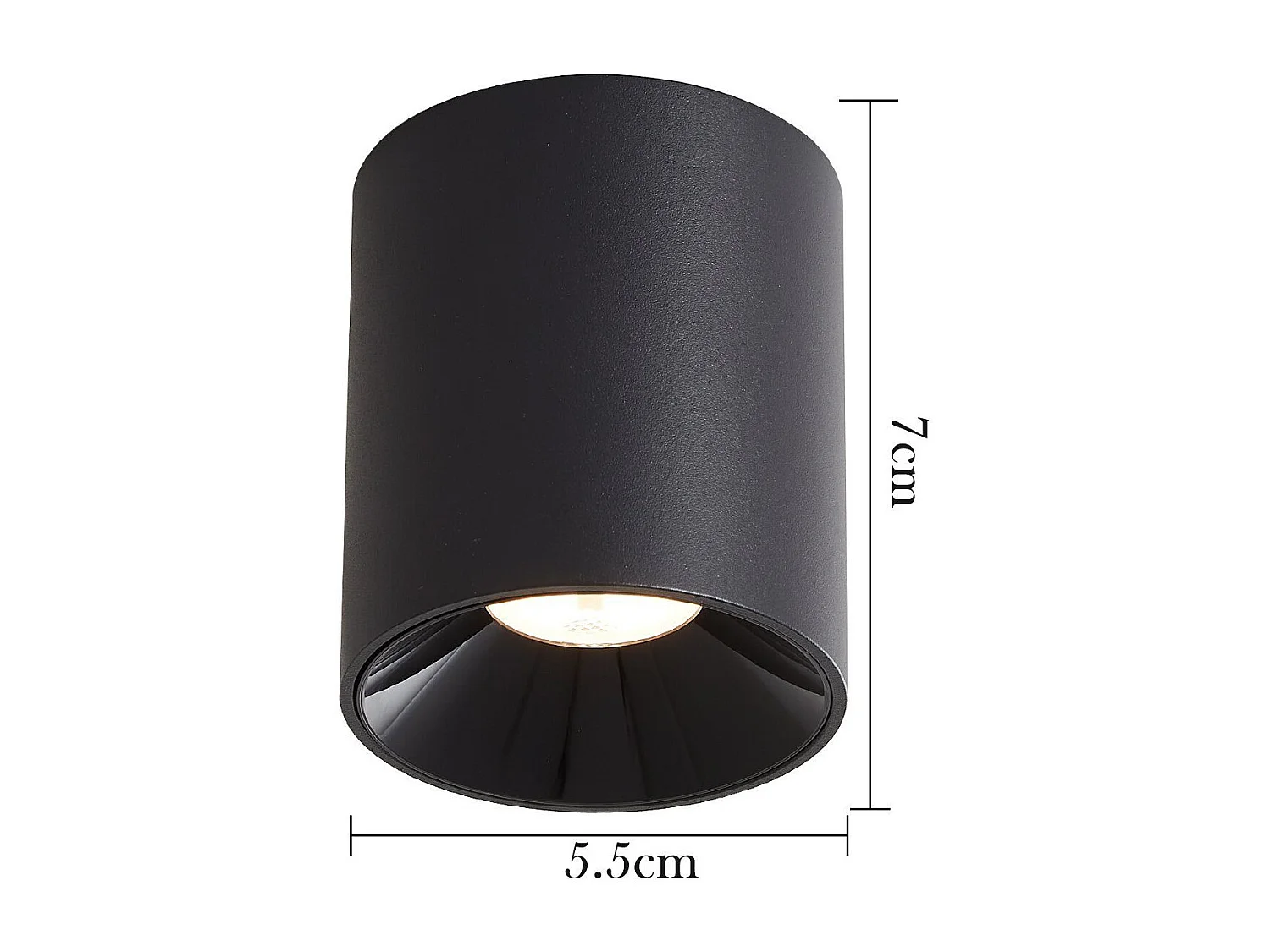 NETTLIFE Opbouwspot LED 1-Lichts cilinder zwart 7W Moderne Plafondlamp 3000K Warm Wit Licht Metaal Plafondspot voor Keuken | Slaapkamer | Hal | WoonkamerL 5.5cm