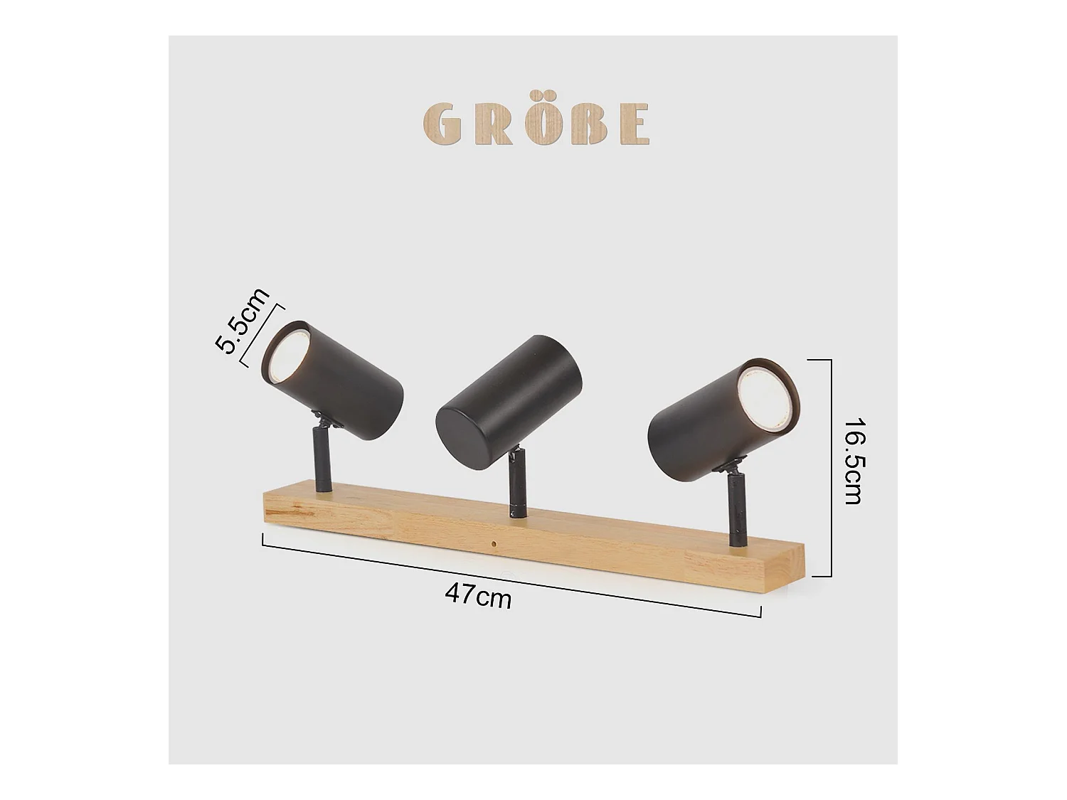 NETTLIFE 3 Spots de plafond bois vintage GU10 modernes blancs pivotants à 350° pour chambre salon bureau salle à manger cuisine