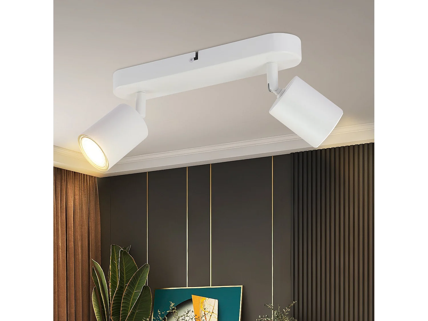 NETTLIFE 2-spots plafondlamp hal GU10 lamp modern draaibaar design wandlamp voor woonkamer keuken slaapkamer eetkamer