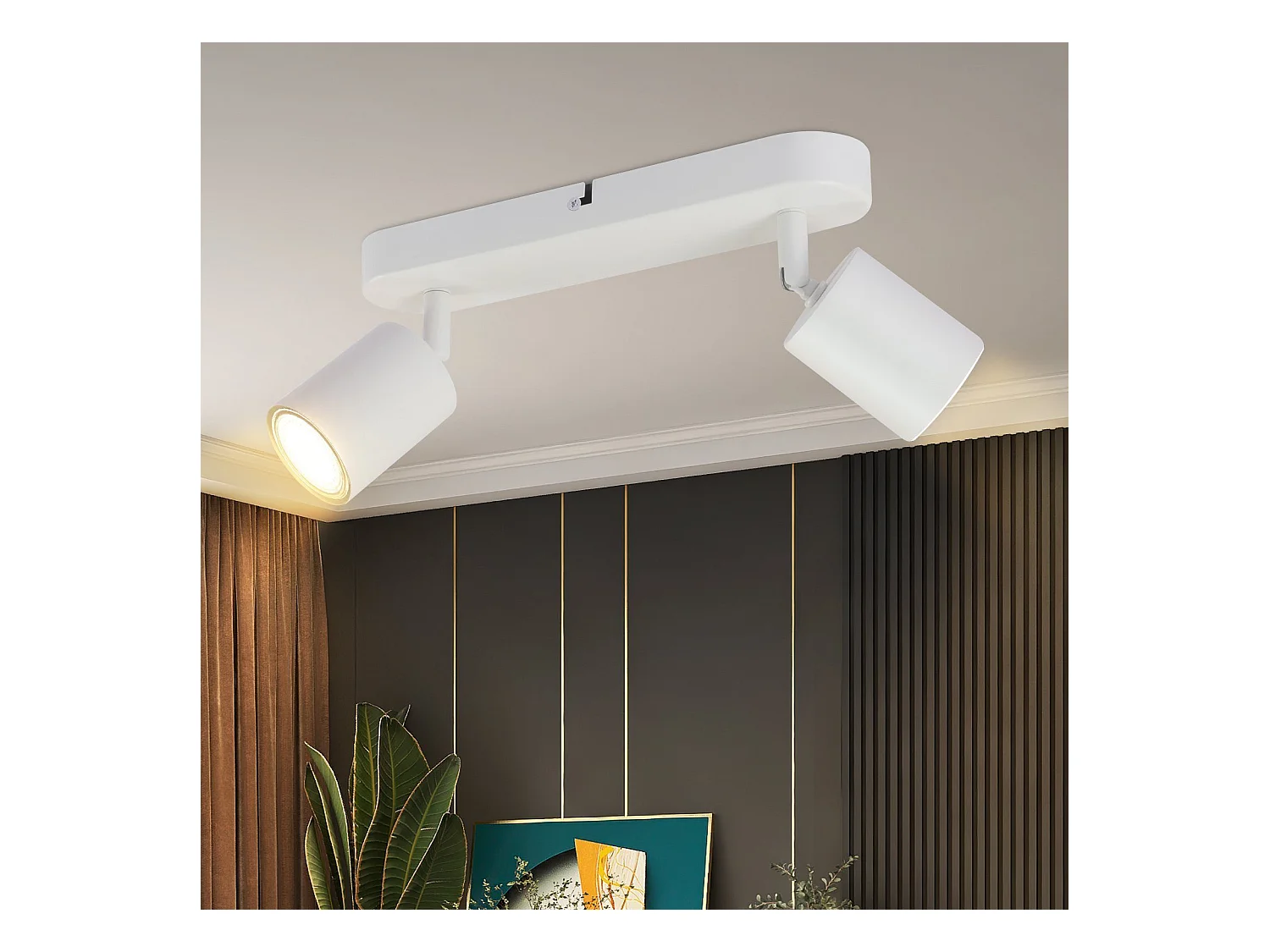 NETTLIFE 2 Spots Plafonnier Couloir GU10 Lampe Moderne Pivotant Design Mur pour Salon Cuisine Chambre Salle à Manger