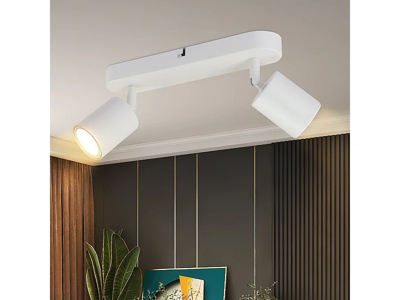 NETTLIFE 2 Spots Plafonnier Couloir GU10 Lampe Moderne Pivotant Design Mur pour Salon Cuisine Chambre Salle à Manger