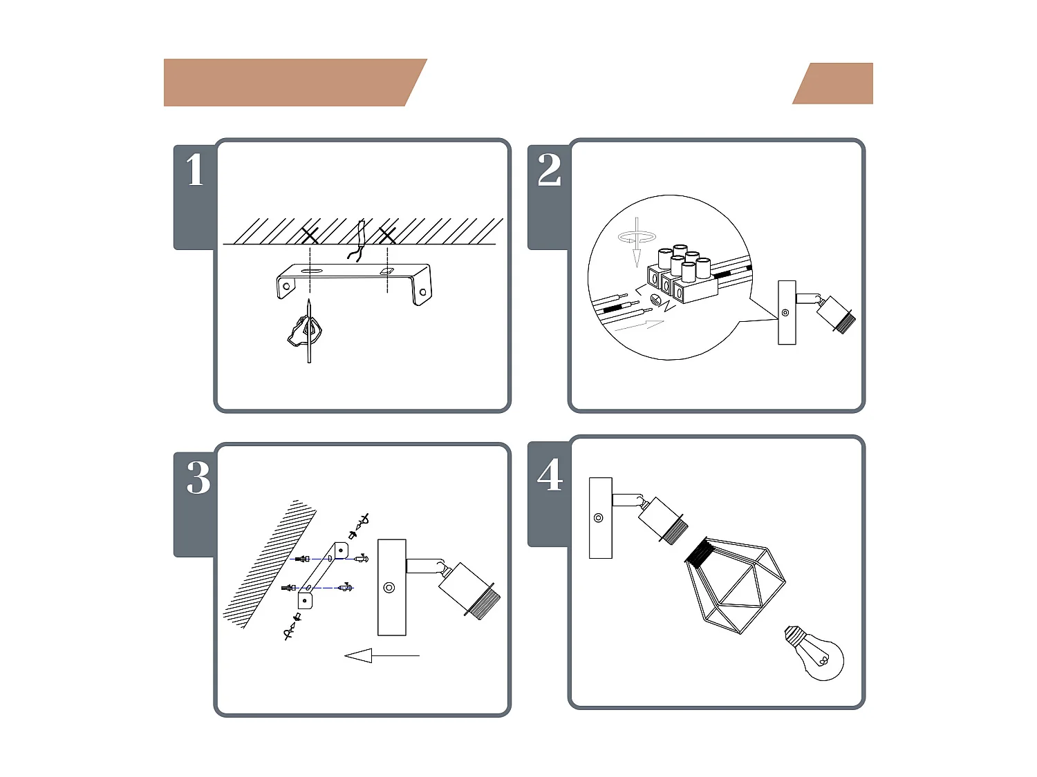 NETTLIFE Spot Plafondlamp Zwart Hout E14 Vintage Metaal Draaibaar 350°Max. 40 W voor hal, woonkamer, slaapkamer, keuken